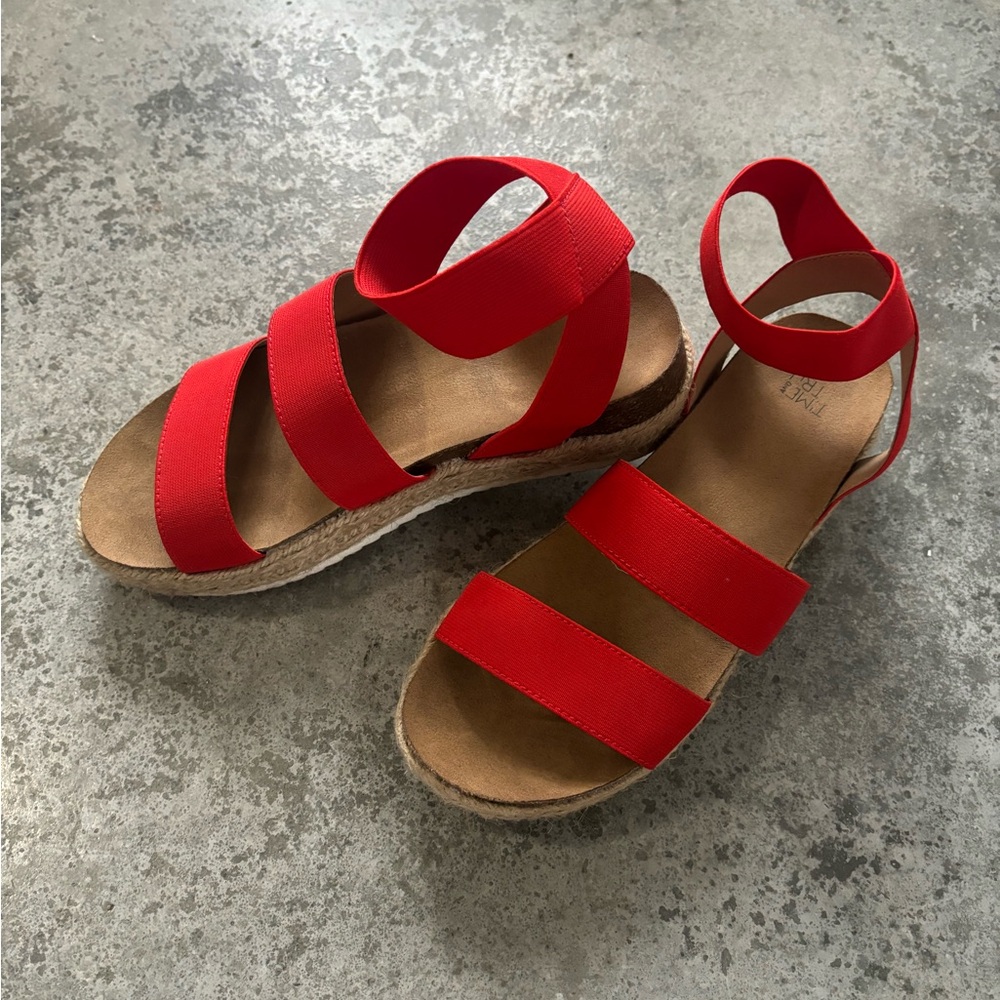 Red Platform Sandals